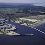 Mersrags port from the sky